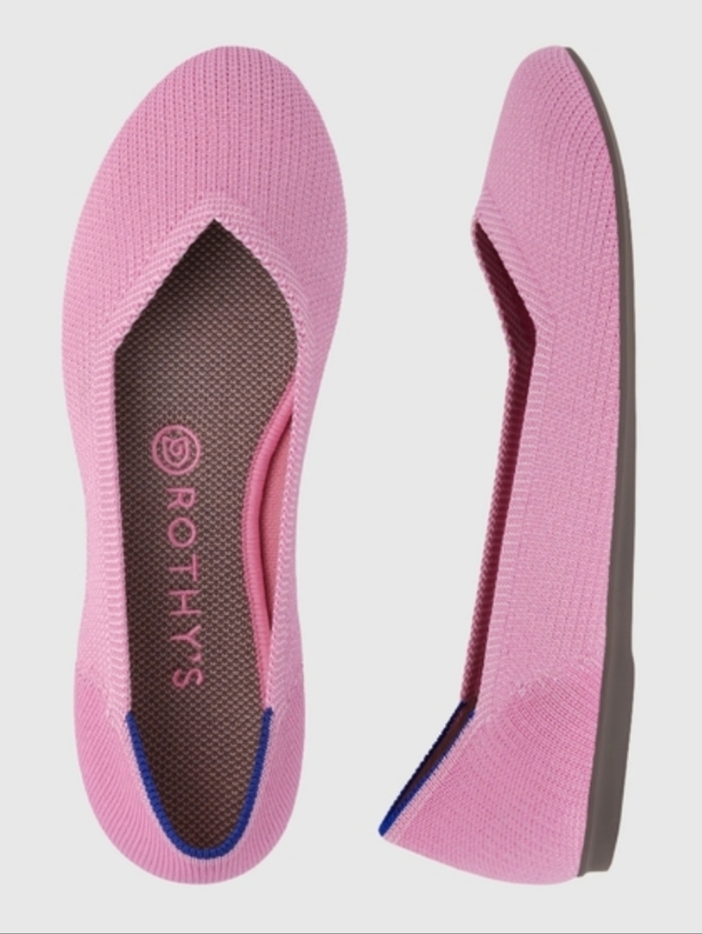 Rothy's Rare Retired Round Begonia Pink Slip On Flat Shoes Size 9.5